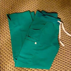 Figs limited edition hunter green bottoms